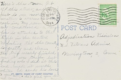 Main Street: Garrison Ave, Fort Smith, AR. Bus, People, Stores. 1941 Linen. - Picture 2 of 2