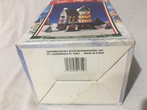 Winter Valley Cottage Christmas Porcelain Lighted House Atico International Each - Picture 16 of 23