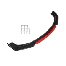 Universal Car Front Bumper Lip Spoiler Splitter Protector Red 2 Layer Lip Glossy