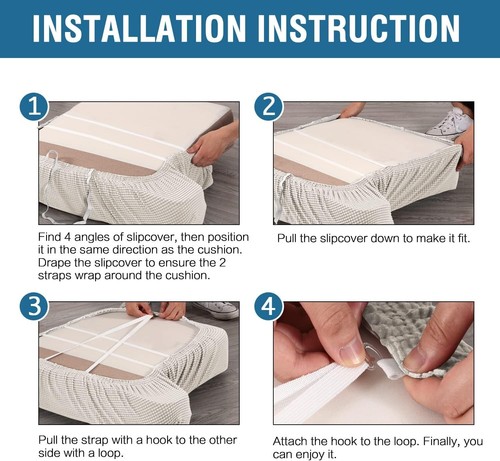 H.VERSAILTEX Stretch Velvet 3 Piece T Cushion Sofa Slipcovers Individually Sofa  - Picture 8 of 11