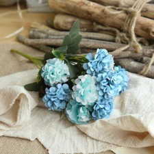 10 Heads Artificial Silk Hydrangea Fake Flowers Bouquet Bunch Party Home Wedding