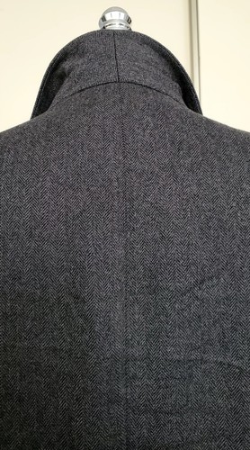 J Press Wool Charcoal Gray Herringbone Tweed Overcoat Top Coat Men’s 41 R - Picture 7 of 13