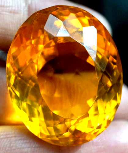 161,70 Karat großer gelber Citrin ovaler Schnitt AAA+ loser Edelstein für Ring & Anhänger - Bild 3 von 8