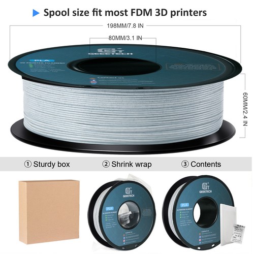 Filamento para impresora 3D GEEETECH como mármol PLA 1,75 mm 1 kg piedra colores consumibles - Imagen 5 de 10