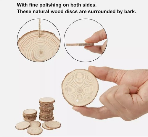 Real Wood Slices - ✅ Many Sizes ✅ Best Price ✅ Natural Bark Log Disc Tree 3-8cm - Picture 2 of 10