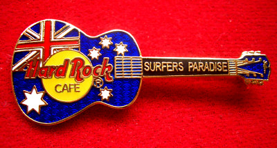 HRC Hard Rock Cafe Surfers Paradise Blue Flag Gibson Guitar