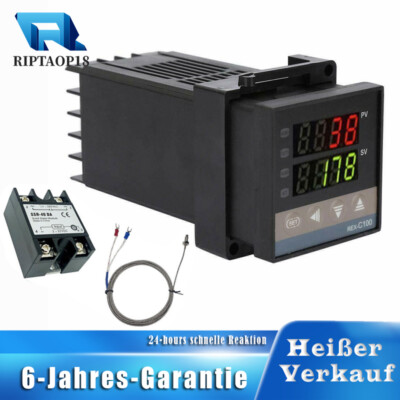 Digital PID Temperaturregler REX-C100 0   ~ 1300   Alarm Thermostat  mit K-Typ