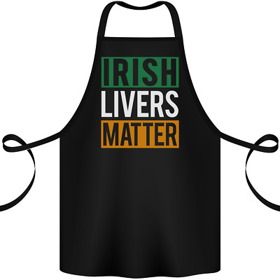 Irish Livers Matter lustige St Patricks Day Bier Baumwolle Schürze 100% Bio
