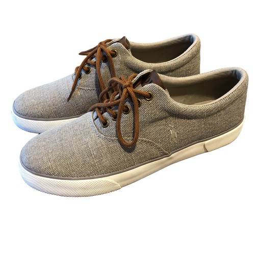 Sneakers Gray Burlap Canvas Shoes 