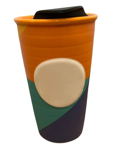 Starbucks Color Block Raised Textured Tumbler with Black Lid Orange Blue Teal - Picture 4 of 15
