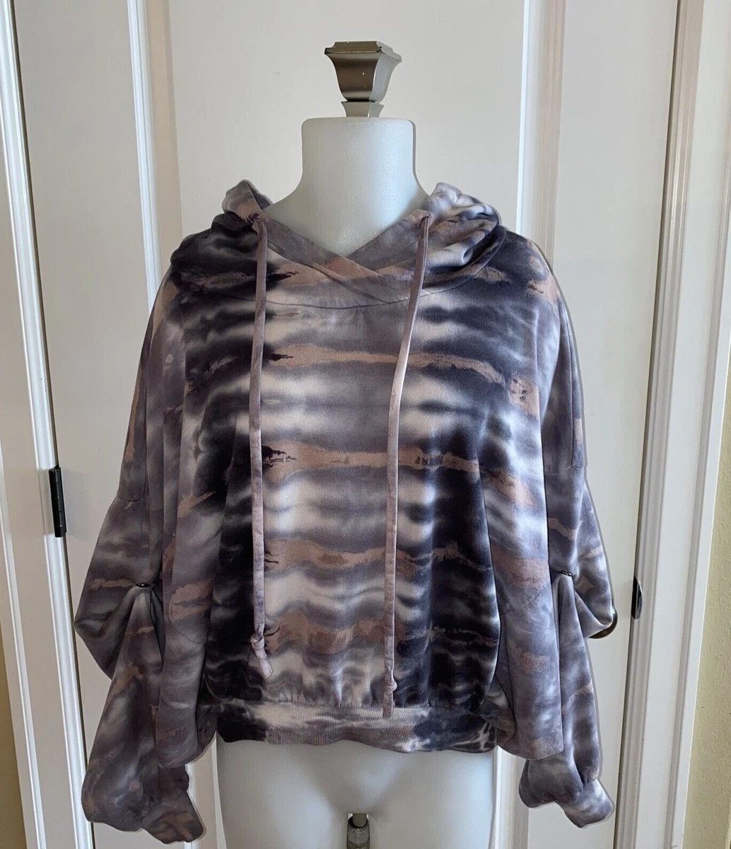 Young Fabulous Broke Raissa Hoodie Sweatshirt Tie Dye Gray Mauve Size S M