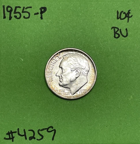 1955 Roosevelt Dime 10c BU Uncirculated Mint State 90% Silver