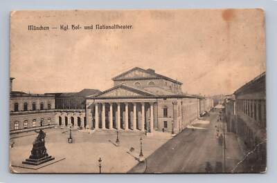Antique Germany Postcard MUNICH Hof and National Theatre 1911