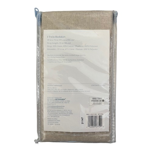 Falda de cama Nestwell doble lino mezcla de algodón bronceado natural 15" caída neutros a medida - Imagen 5 de 15