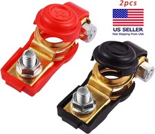 2PCS CAR BATTERY TERMINAL CLAMP CONNECTORS POSITIVE NEGATIVE RELEASE DISCONNECT