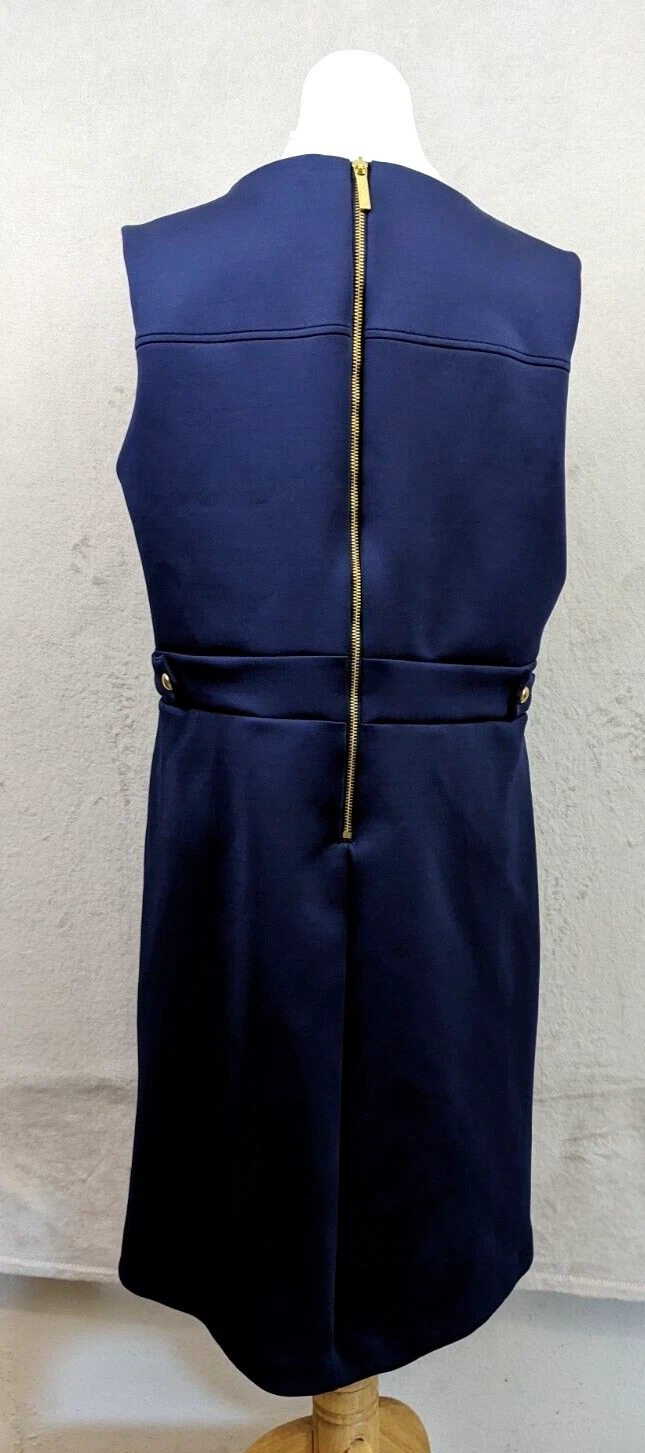 Abito in guaina Michael Michael Kors taglia XL blu navy senza maniche canotta elasticizzata 0057