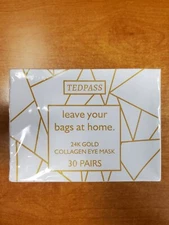 24k Gold Collagen Eye Masks - 30 Pairs - Exp 3/26 New/Sealed  E7C