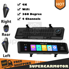4K 4 Channels WIFI Car Camera Recorder ADAS BDS DVR 360 Degree Rearview Mirror