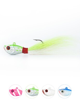 BLUEWING 2pcs Bucktail Jig Lead Head Jig Saltwater Fluke Lure Hair Jig US Seller