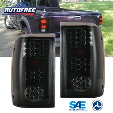 LED Tail Lights Pair For 1993-1999 Ford Ranger Rear Brake Lamps Black Smoke Lens