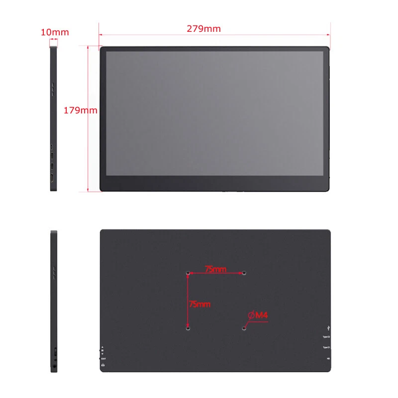 Portable 11.6'' USB Type-C Monitor HDMI Second Monitor HD 1920x1080P IPS Screen - Image 3 of 4