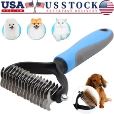2Side Dog Brush for Shedding Dematting Pet Grooming Cat Hair Undercoat Rake Comb