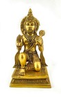Whitewhale Brass Hanuman Idol Hindu Strength God Hanuman Sitting Statue Decor