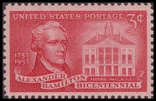 US 1086 Alexander Hamilton 3c single MNH 1957
