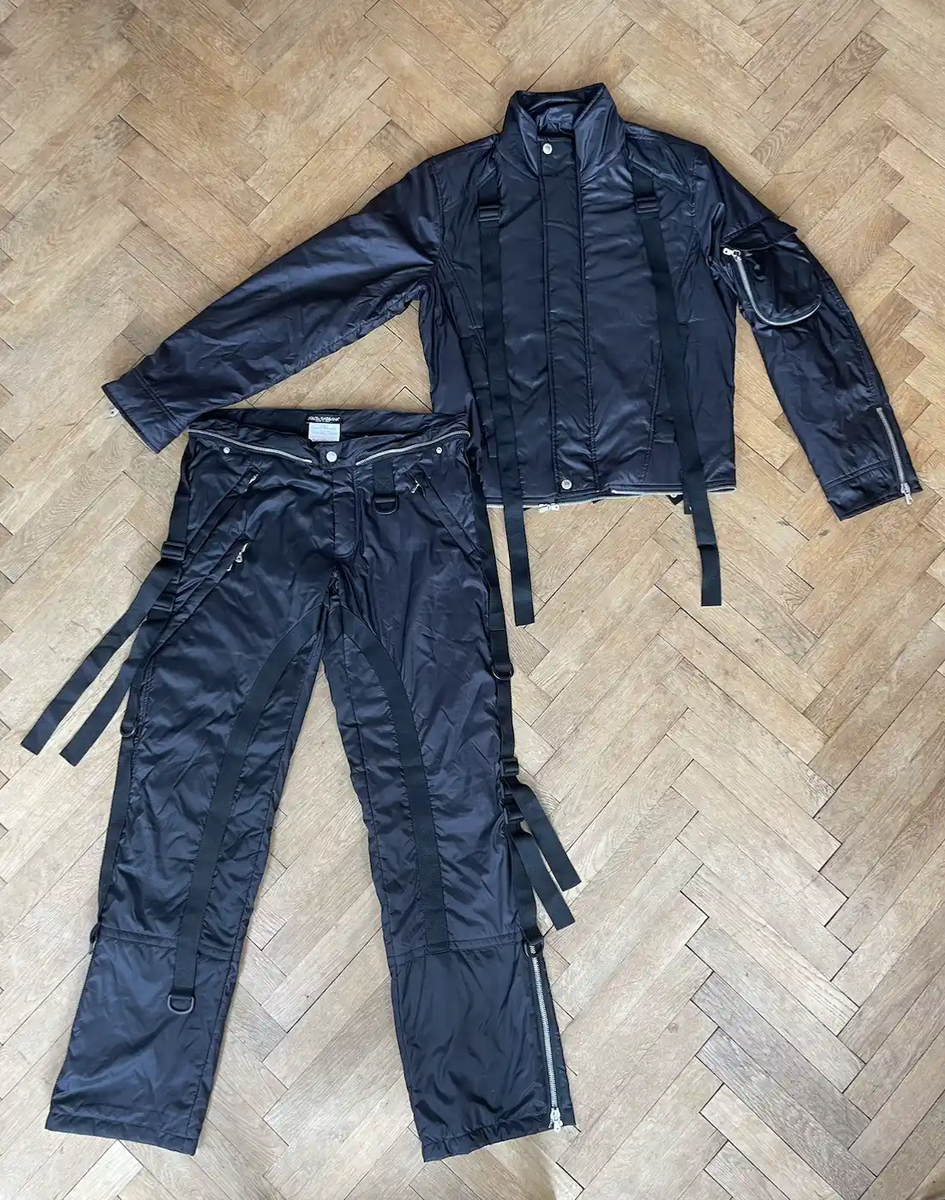 Dolce & Gabbana 2003 Nylon Parachute Bondage Set Jacket Dolce & Gabbana 2003 Nylon Parachute Bondage Set Jacket