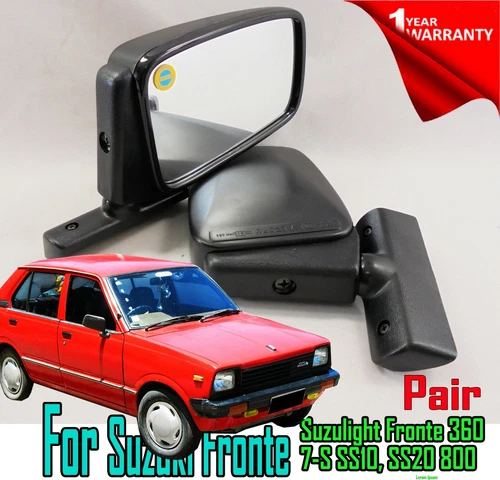 For Suzuki Fronte Alto SS30 40 SS80 Maruti 800 Black Door Mirror Square Exterior