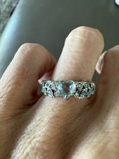 HEART Silver Plated CZs Ring Size 6.5