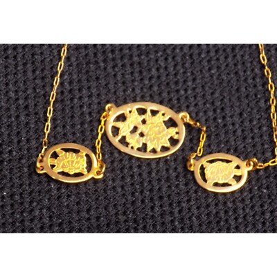 Avon Fashion Jewelry Engraved Goldtone Necklace 18 display picture 1