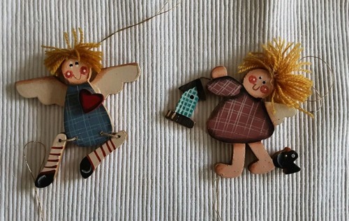 Christbaumschmuck Konvolut 10 Teile Anhänger alt Nostalgie versch. Motive Holz - Bild 3 von 4