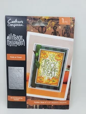 Crafters Companion Vintage Halloween Trick Or Treat Embossing Folder New