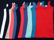 Ladies Womens Stretchy Ribbed Vest Top Summer Rib Strap Vest