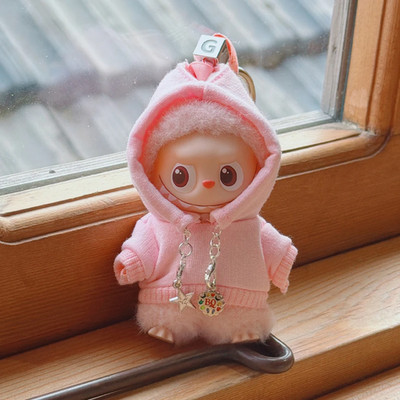 Mini Labubu Kleidung cooler und trendiger Ketten Hoodie für Labubu V4 the Monsters Pin