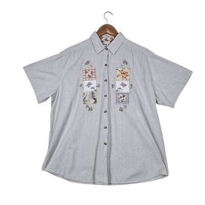 Vintage Victoria Jones Patchwork Heart Shirt 24W Stripe Quiltcore