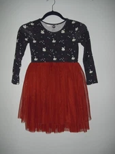 Bird & Bean Tulle Skirt Tutu Dress with Swan Pattern Top Size 7/8 Fall Colors