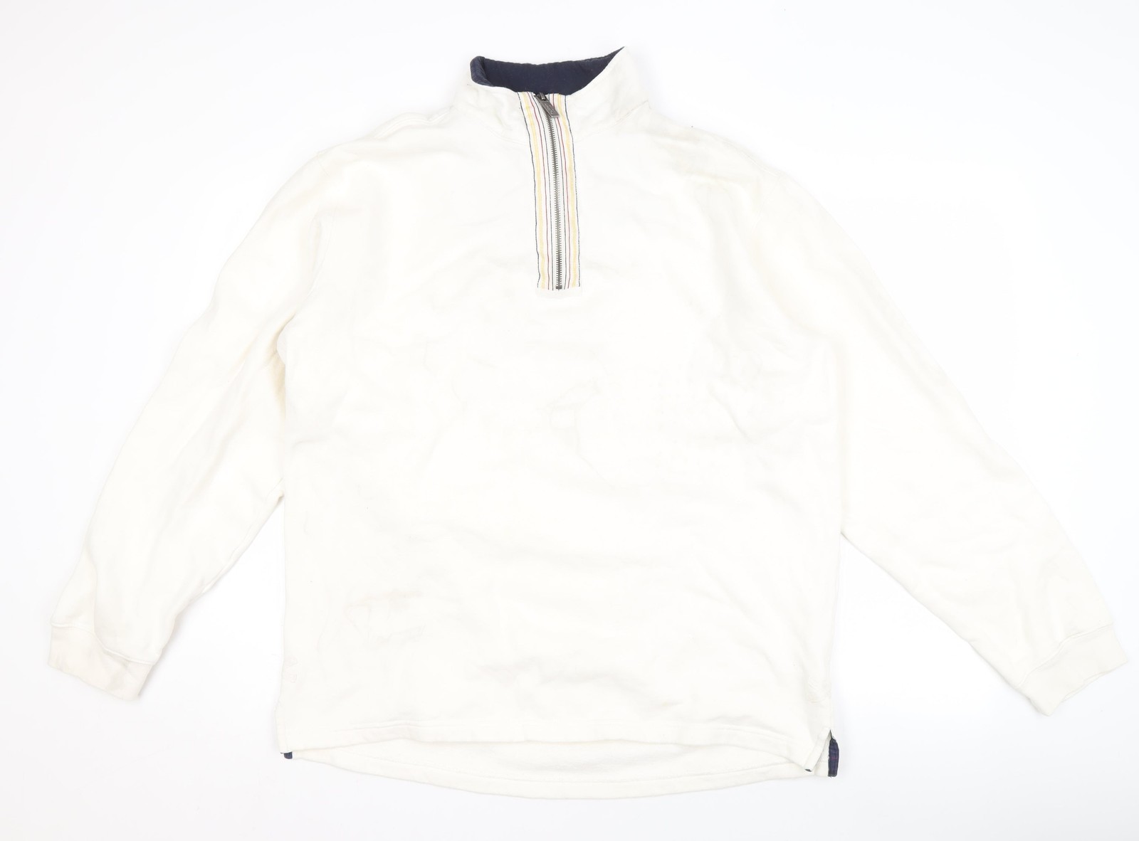 Sudadera pulóver marfil de comerciantes de algodón talla L del Reino Unido para hombre
