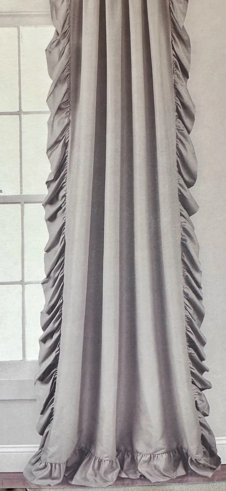 2PC BoHo Romantic Ruffle Reyna Light Filtering Window Curtains Panels Lush Décor - Image 4 of 4