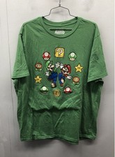 Super Mario Men's Green Nintendo Mario  Luigi Graphic T-Shirt XXL