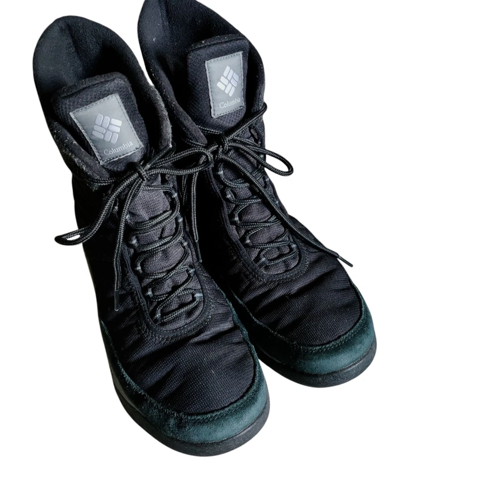 Columbia Nikiski Botas de Nieve Negras Para Mujer 9.5 Con Cordones BL0387-010 Invierno Foto 3 de 4