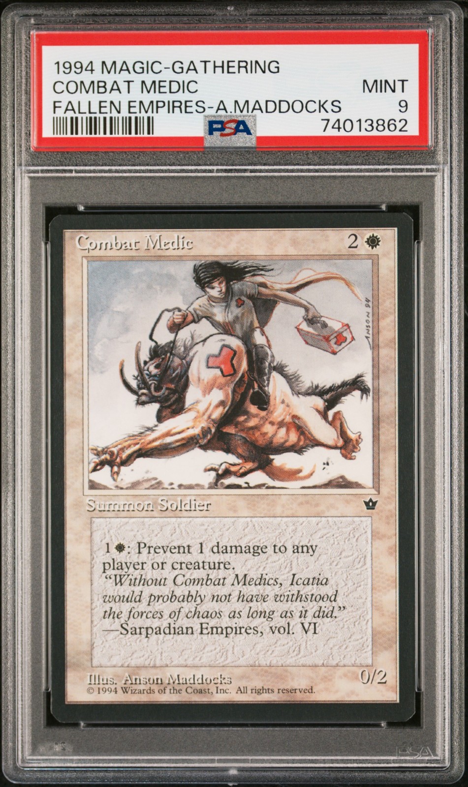 1994 Magic The Gathering Fallen Empires Combat Medic PSA 9 Maddocks