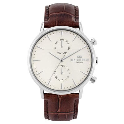 Ben Sherman Mens Analogue Quartz Watch with Leather Strap WB041T
