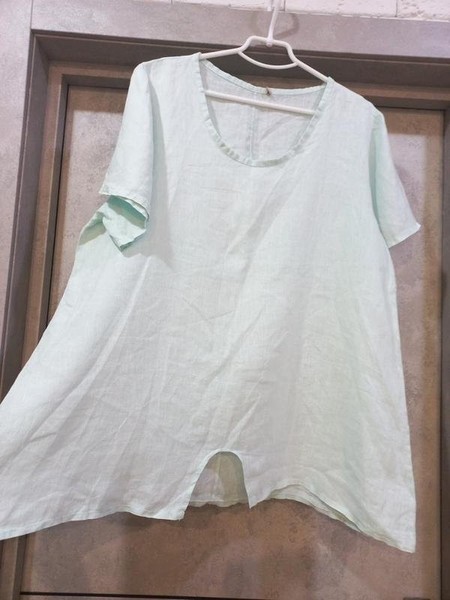Women Ballin Shirt Turquoise Linen 46 / 3XL / 54