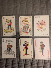 #121 - 6 Different  JOKERS   Single Swap Playing Cards -   Free Ship