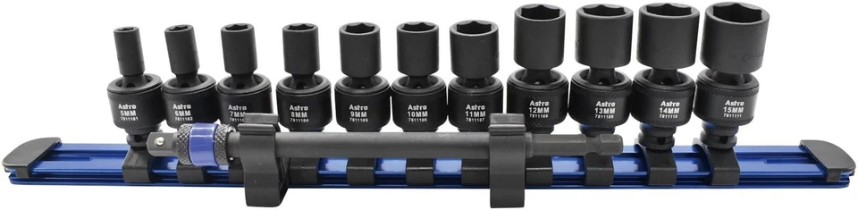 Astro Pneumatic 12pc 1/4″ SQ & Hex DR Magnetic Universal 6pt Impt Socket Set - Image 2 of 4