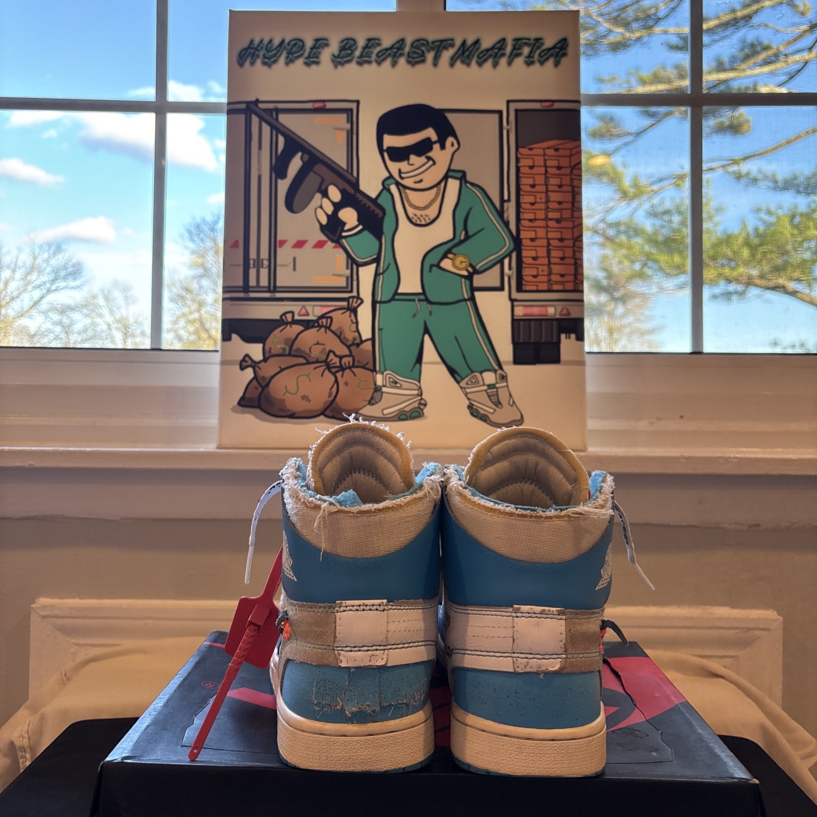 OFF WHITE X NIKE Sneakers Off White x Nike Air Jordan 1 UNC uomo taglia 8