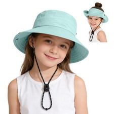 UPF 50 Sun Hat for Boys Girls Wide Brim Lightweight Bucket Hat for Hiking Be...