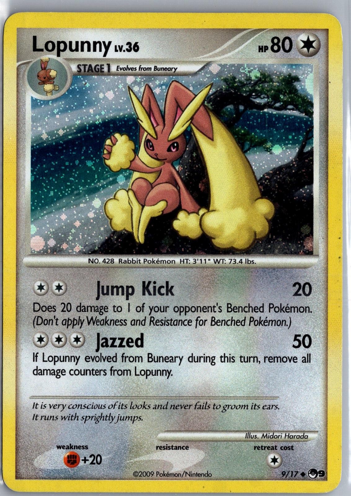 Lopunny 9/17 Uncommon POP Series 9 Pokemon Moderately Played
